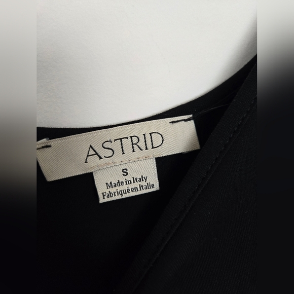 Astrid Black Elegant Slip Dress Spaghetti Strap Mesh  Hem | Size Small - Picture 2 of 5